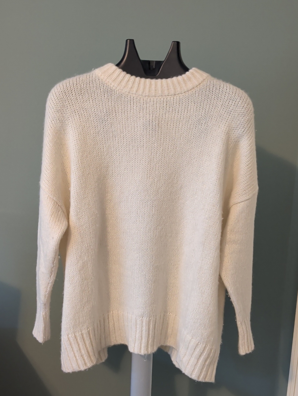 Jenni Kayne Cream Crewneck Relaxed Knit Sweater